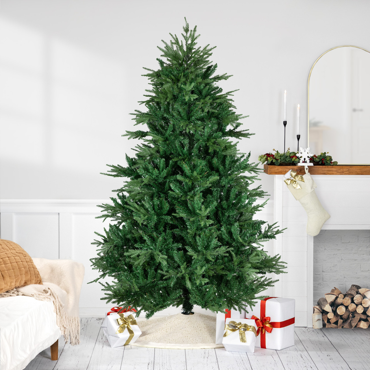 Real Touch?? Full Juniper Pine Artificial Christmas Tree - Unlit - 6.5'