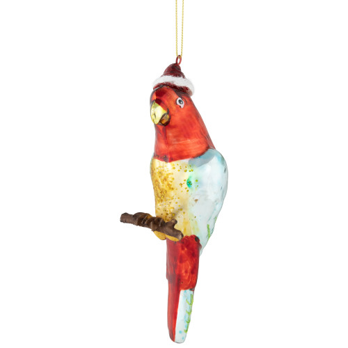 6.5" Tropical Bird Glass Christmas Ornament