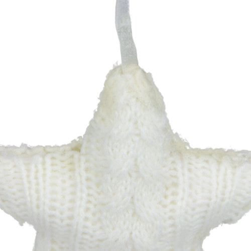 4" Cream Cable Knit Star Christmas Ornament