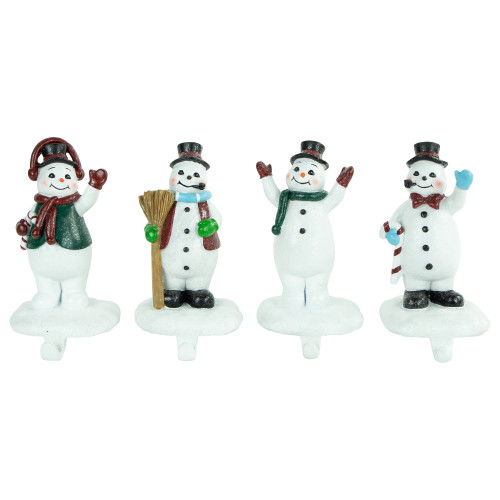 Winter Ready Glitter Snowman Christmas Stocking Holders - 7" - Set of 4