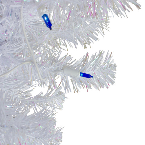 3' Pre-Lit White Pine Slim Artificial Christmas Tree - Blue Lights