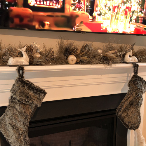 Glitter Pine Needle and Apple Pine Cone Artificial Christmas Garland - 6' x 9" - Unlit