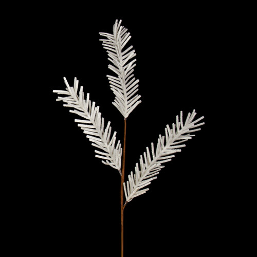 32" White and Brown Glittered Pine Artificial Christmas Spray