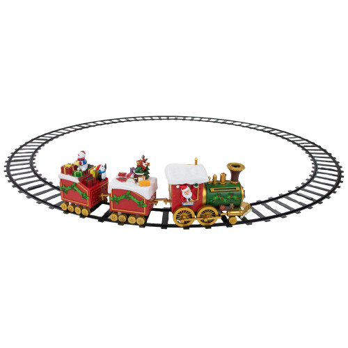 16-Piece LED Lighted Musical and Animated Christmas Village Train