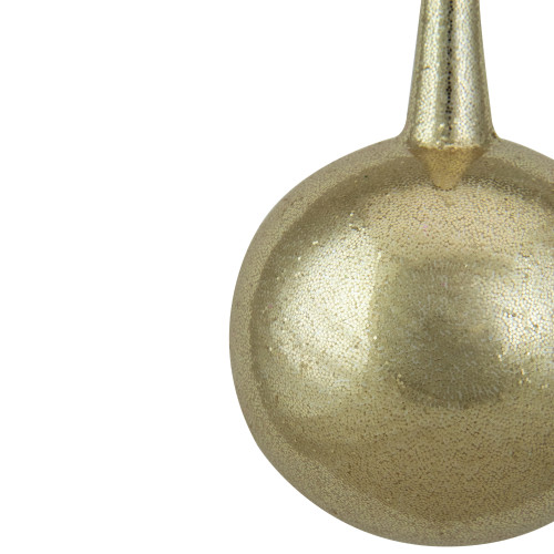 5.5" Gold Glitter Teardrop Ball Glass Christmas Ornament