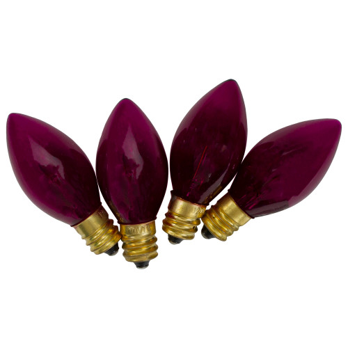 Pack of 4 Pink Twinkle C7 Transparent Christmas Replacement Bulbs