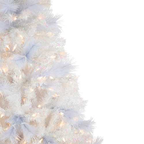 6.5' Pre-Lit Seneca White Spruce Artificial Christmas Tree, Dual Function LED Lights