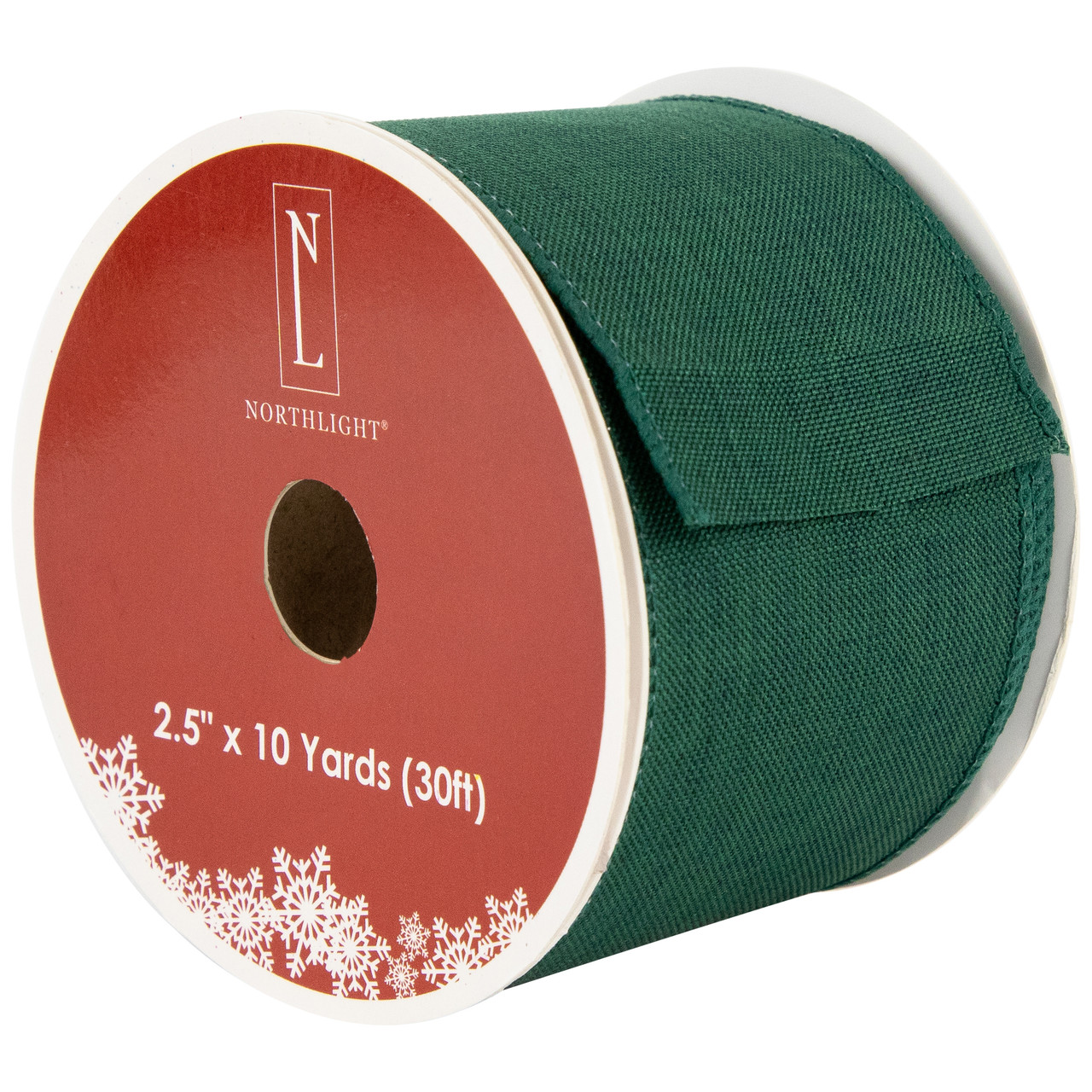 Solid Green Wired Edge Craft Christmas Ribbon 2.5 x 10 Yards