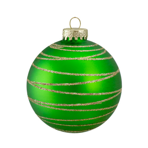 4ct  Glass Red and Green Matte Christmas Ball Ornaments 3.25-Inch (80mm)