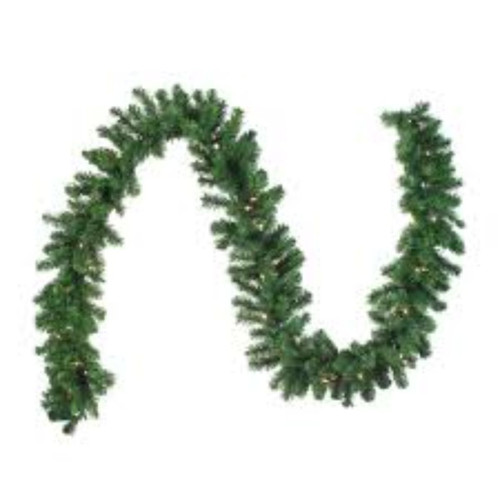 Pre-Lit Battery Operated Canadian Pine Artificial Christmas Garland - 9' x 10" - LED Multi Lights
