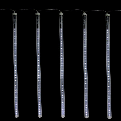 5-Piece Dripping Icicle Snowfall Christmas Light Tubes - 13.25 ft Clear Wire