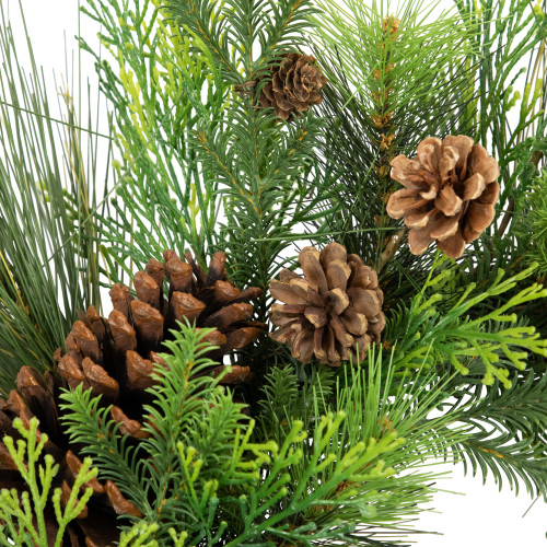 Real Touch?? Pinecones and Jingle Bells Artificial Christmas Wreath - 26" - Unlit