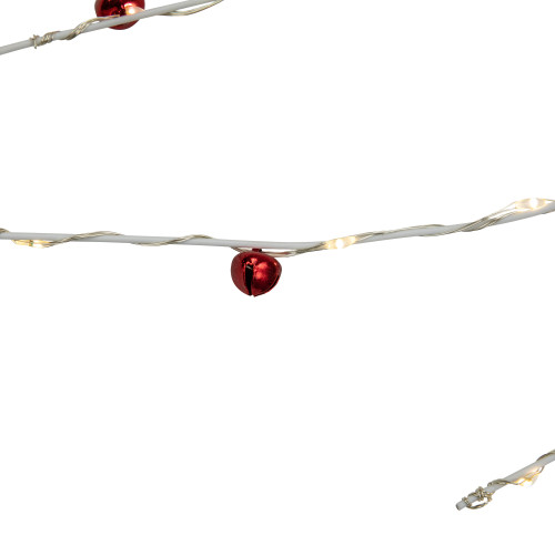 6' x 6" Pre-Lit White Christmas Garland with Jingle Bells, Warm White Lights