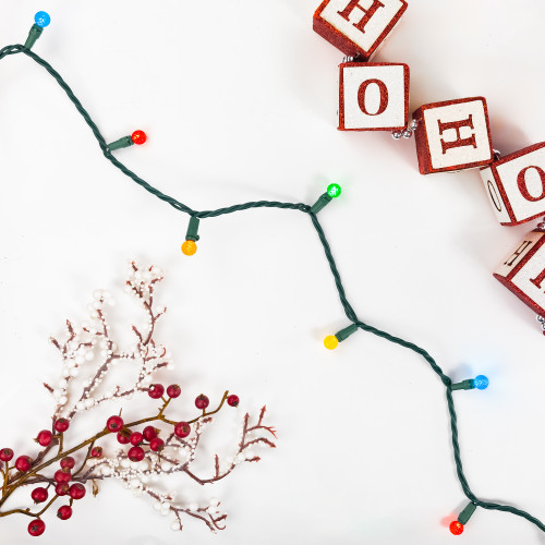 LED G12 Berry Christmas Lights - Multicolor - 16' Green Wire - 50 ct