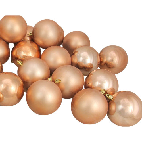60ct Almond Brown Shatterproof 2-Finish Christmas Ball Ornaments 2.5" (60mm)