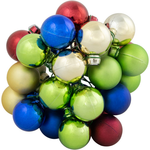6.75" Multicolor Shatterproof Ball Ornament Christmas Pick
