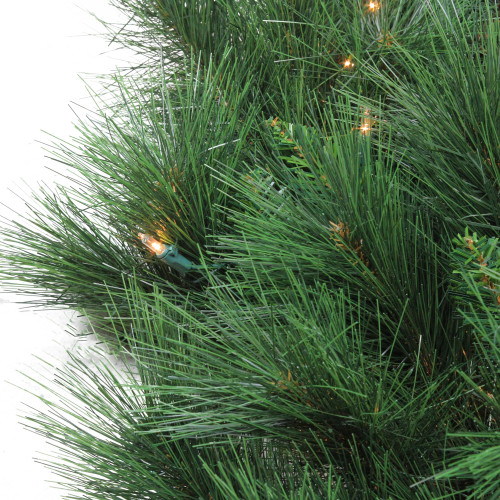 Pre-lit White Valley Pine Artificial Christmas Wreath - 48" - Clear Lights