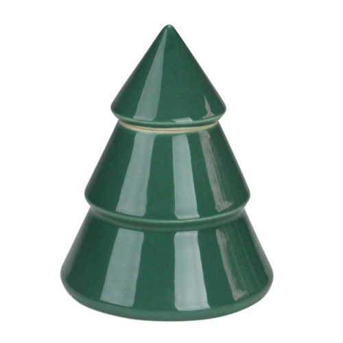 Contemporary Ceramic Christmas Tree Container - 6.25" - Green
