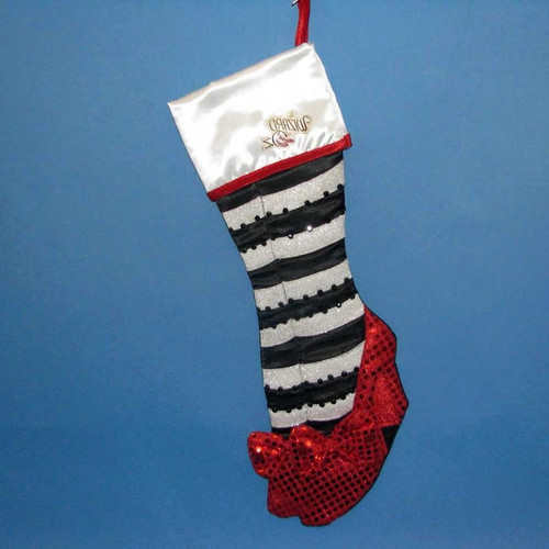 22" Black and White 'Wizard of Oz' with Ruby Slipper Christmas Stocking