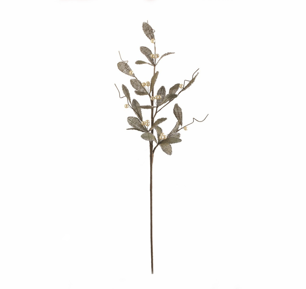 30" Brown Glittered Artificial Mistletoe Floral Christmas Spray