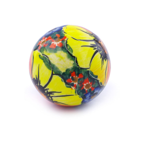 Polmedia Polish Pottery Christmas Ball Ornament 3" Mystical Garden