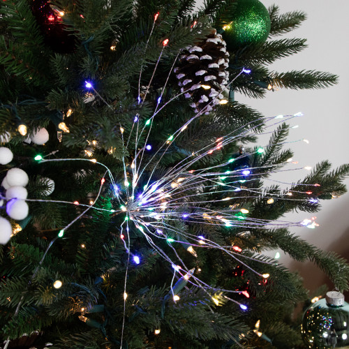 20" LED Lighted Firework Silver Branch Christmas Decoration - Multi-Color Lights