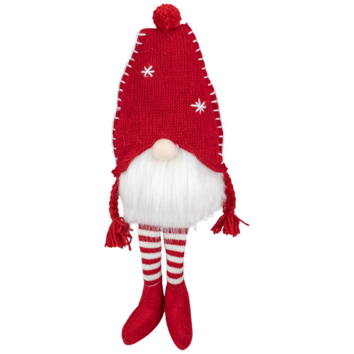 Sitting Plush Christmas Gnome Decoration - 18" - Red and White