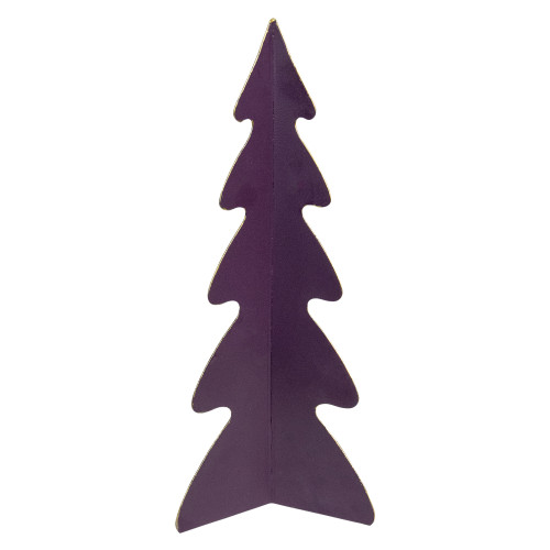 Triangular Christmas Tree with Curved Edges Decoration - 12" - Purple