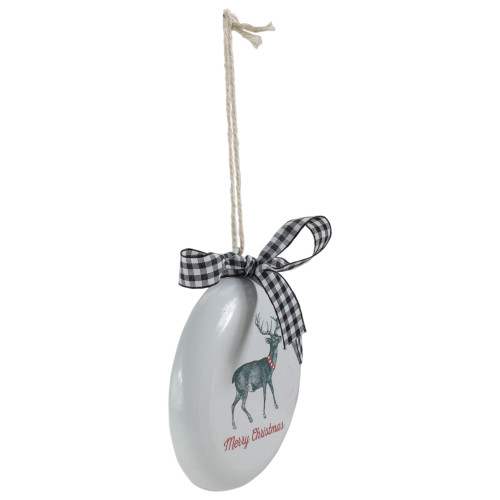 Reindeer "Merry Christmas" Disc Ornament - 4.5"
