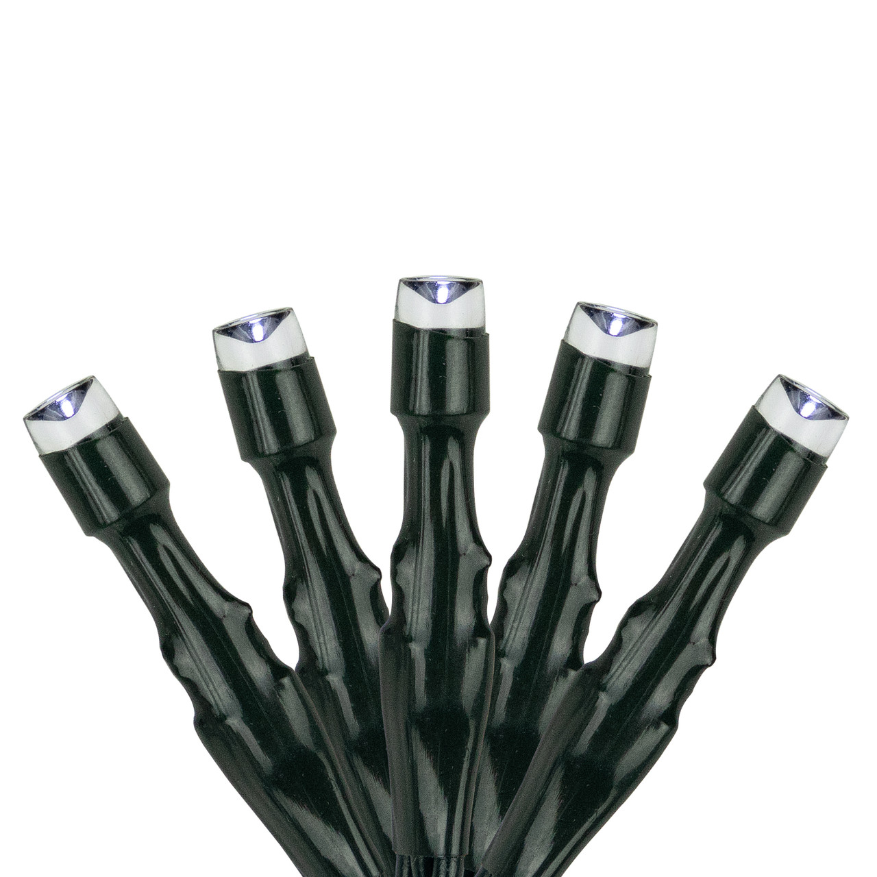 200 Count Pure White LED Solar Power Mini Christmas Light Set with Green Wire