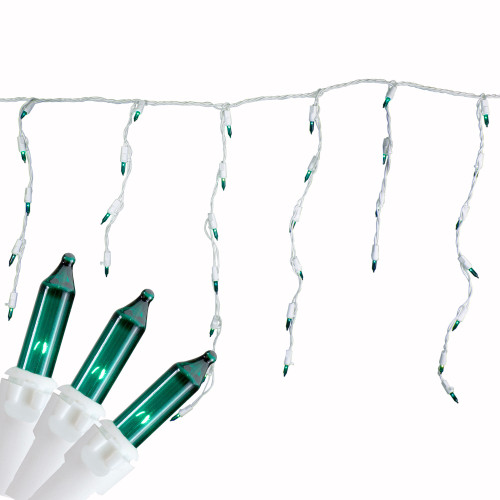 100 Count Teal Mini Icicle Christmas Lights, 3.5 ft White Wire