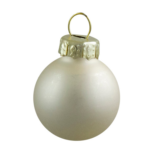 24ct Shiny and Matte Champagne Gold Glass Ball Christmas Ornaments 1" (25mm)