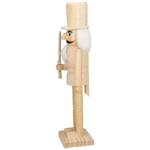 15" Unfinished Paintable Wooden Christmas Nutcracker with Sword