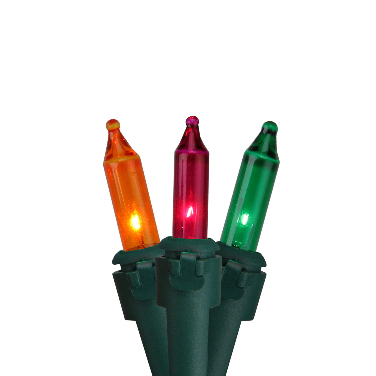 50-Count Multicolor Mardi Gras Mini Light Set, 10ft Green Wire