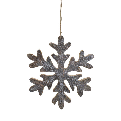 Wooden Snowflake Christmas Ornament - 10" - Silver and Gold