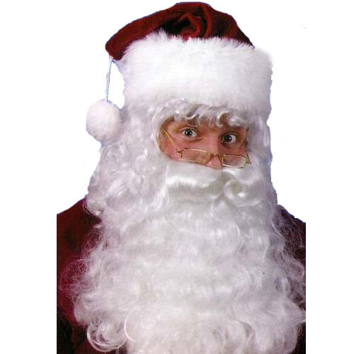 8" White Santa Claus Beard Wig and Eyebrows Christmas Unisex Adult Costume Accessory - One Size