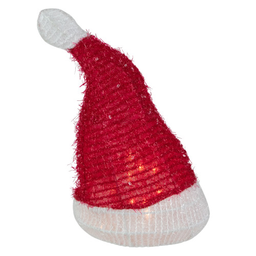 12.25" Lighted Santa Hat Christmas Tree Topper, Clear Lights