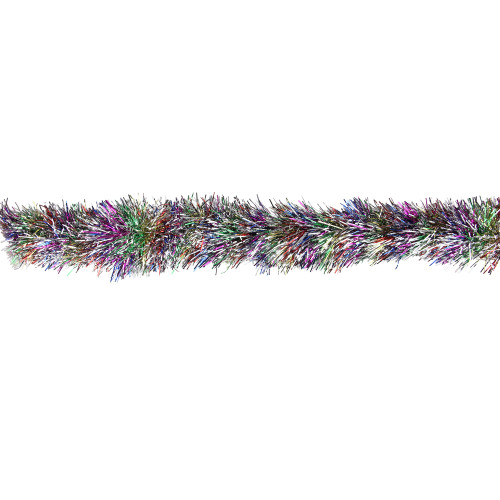 50' x 3" Silver Tinsel Rainbow Artificial Christmas Garland - Unlit