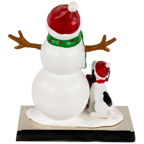 6" Snowman and Puppy Christmas Stocking Holder