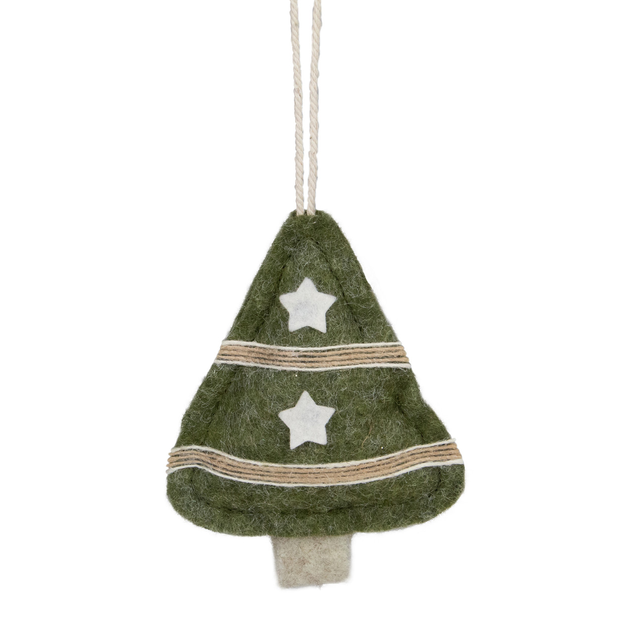 4.5" Green Tree Shaped Plush Christmas Ornament