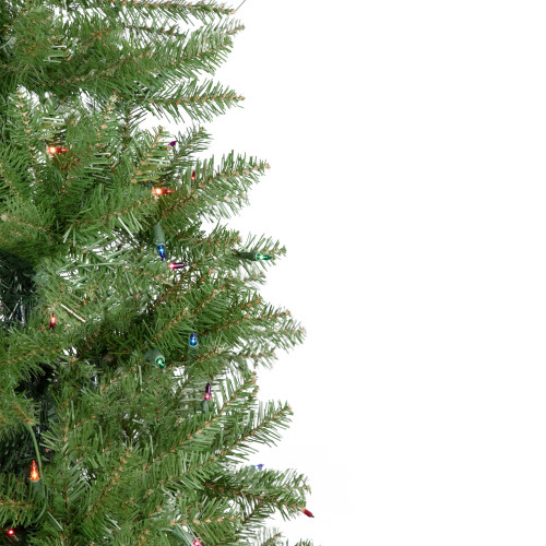 6.5' Pre-Lit Silver Lake Fir Pencil Artificial Christmas Tree, Multi Lights