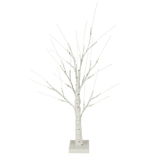 LED Lighted Birch Twig Christmas Tree - 24" -White - Warm White
