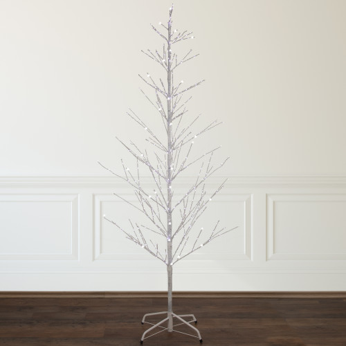 6' LED Lighted White Birch Christmas Twig Tree - Pure White Lights