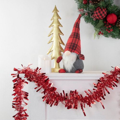Boa Wide Cut Tinsel Commercial Christmas Garland - 50' x 3" - Red - Unlit