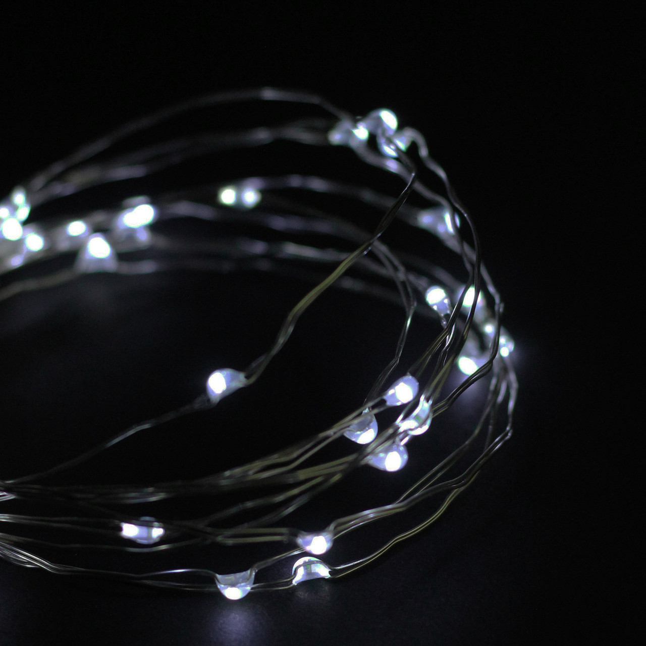 100 Pure White LED Micro Fairy Lights - 16.25 ft Copper Wire