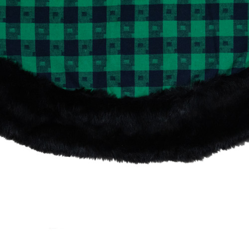 48" Green and Black Plaid Christmas Tree Skirt