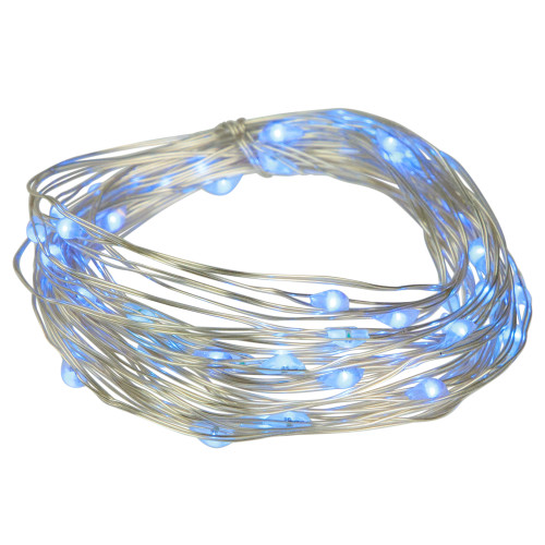 100ct Blue LED Micro Fairy Lights, 16ft Copper Wire