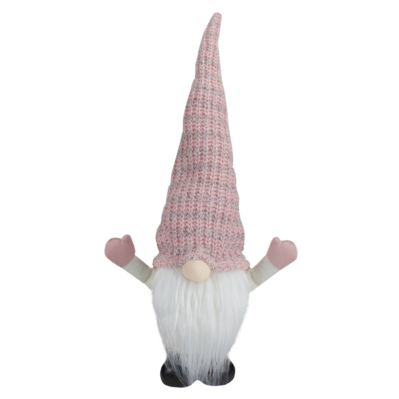 LED Rattan Gnome Christmas Figure - 19" - Warm White Lights - Pink and White