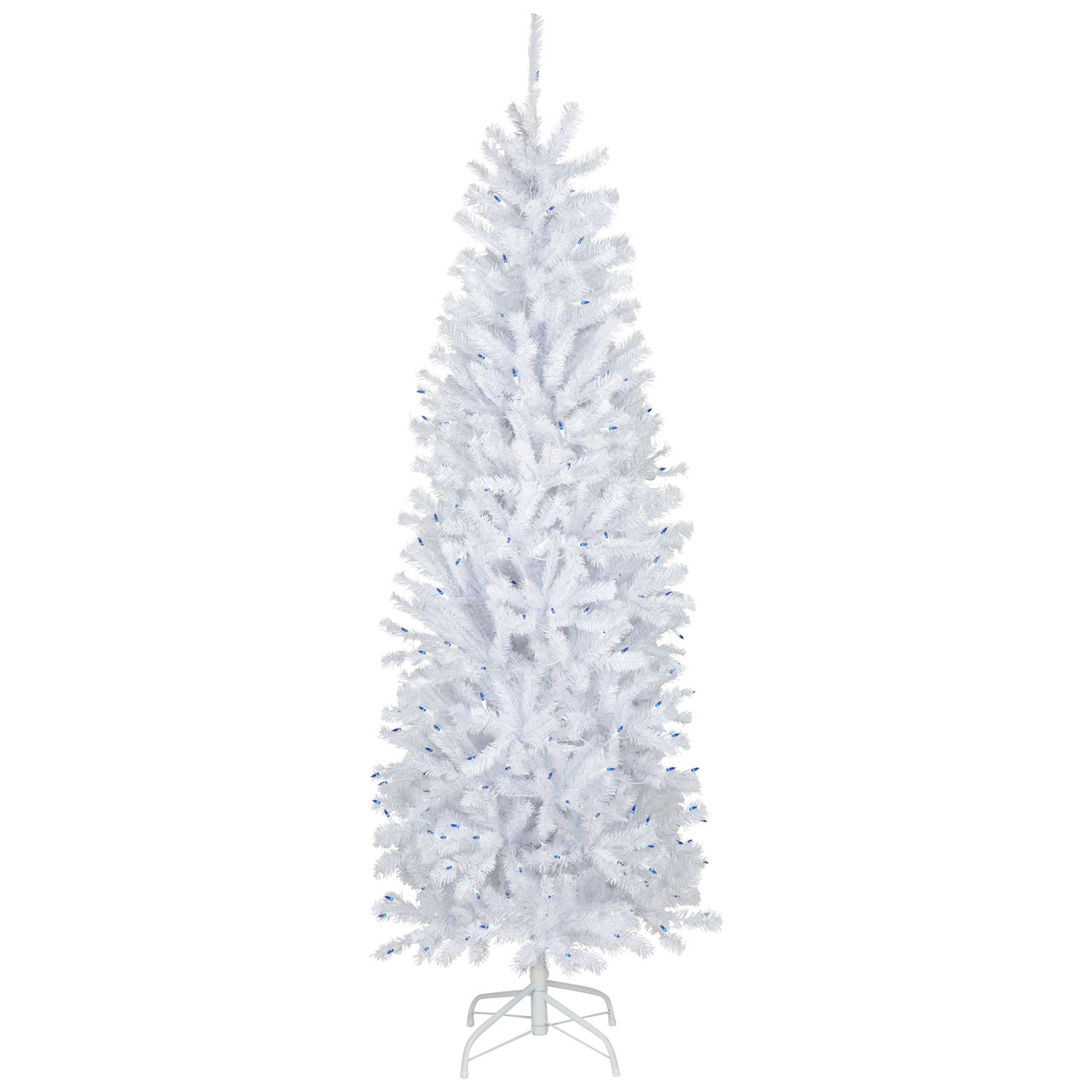 6.5�� Pre-Lit Slim Geneva White Spruce Artificial Christmas Tree, Blue Lights