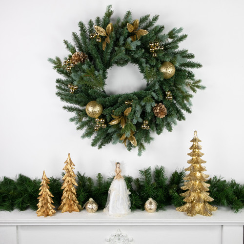 6.75" Gold Shatterproof Ball Ornament Christmas Pick